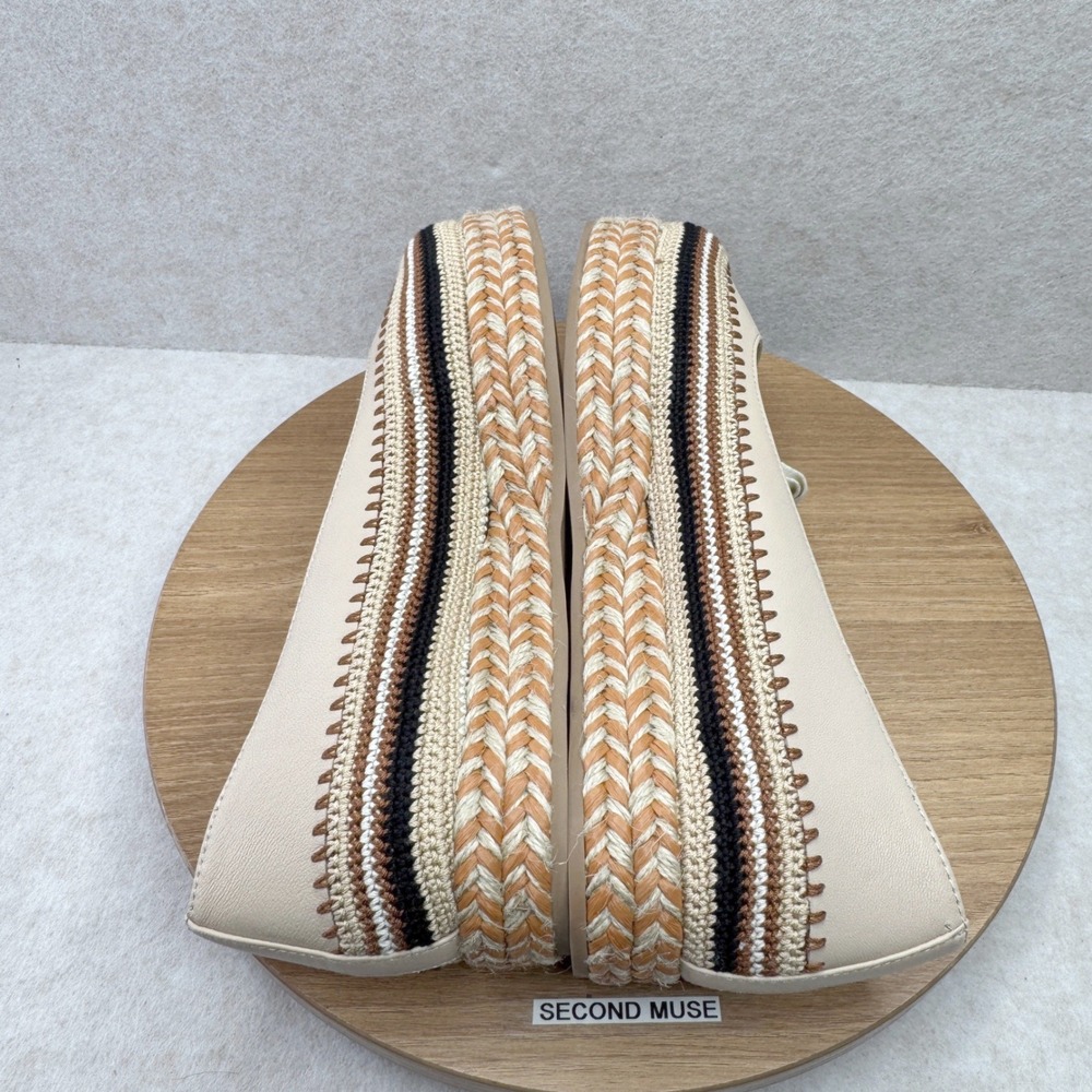 Ulla Johnson Espadrille Platform Flats Leather Woven Cream Size 38.5 8 - Picture 7 of 11